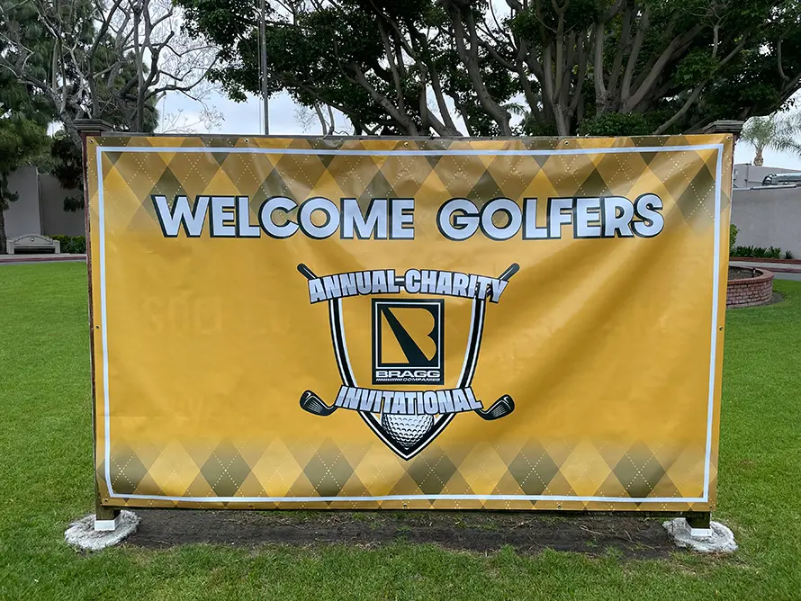 Banner for the Bragg Companies Annual Charity Invitational golf event.
